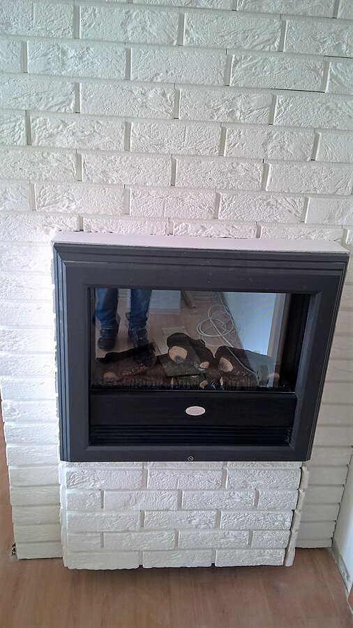 Rybnik, Orzepowicka - zabudowa kominka w cegle - zdjęcie 1