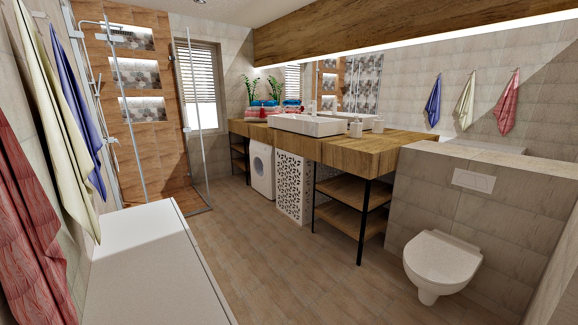 Łazienki - Projekt wnętrza 3D (Lucyna Zimny) - zdjęcie 4