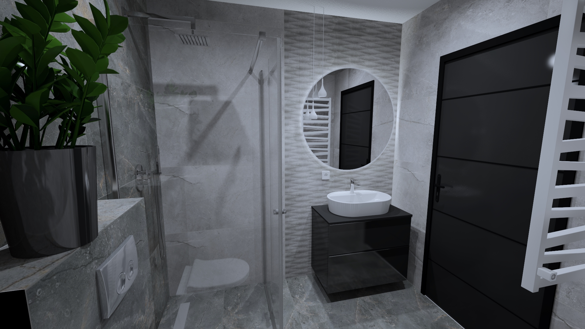 Łazienki - Projekt wnętrza 3D (Lucyna Zimny) - zdjęcie 15