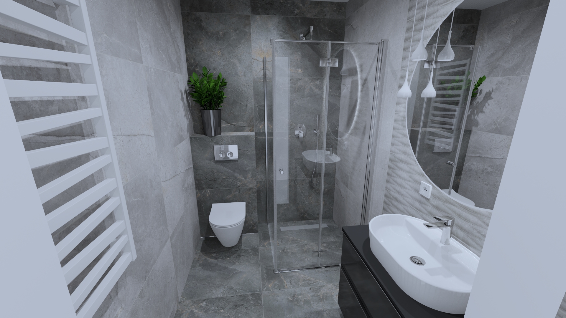 Łazienki - Projekt wnętrza 3D (Lucyna Zimny) - zdjęcie 14