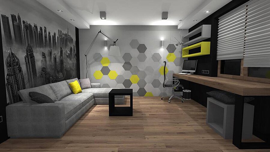 Salony/pokoje/itp - Projekt wnętrza 3D (Lucyna Zimny) - zdjęcie 2